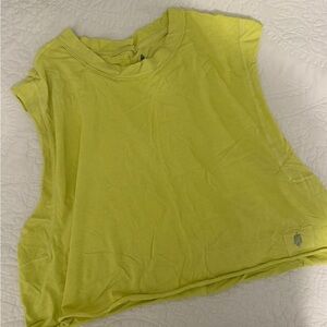 FREE PEOPLE MOVEMENT 

lime green/yellow tank shirt. Capped sleeve
